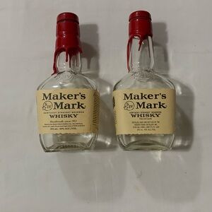 Maker’s Mark Whisky Bottle 375 ml Empty (2) Total Bottles